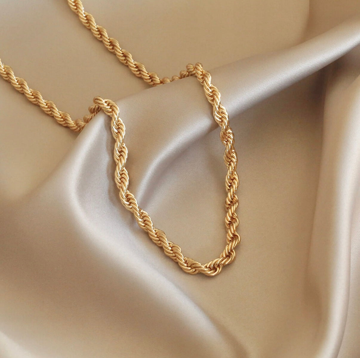 18k Gold Plated Rope Necklace