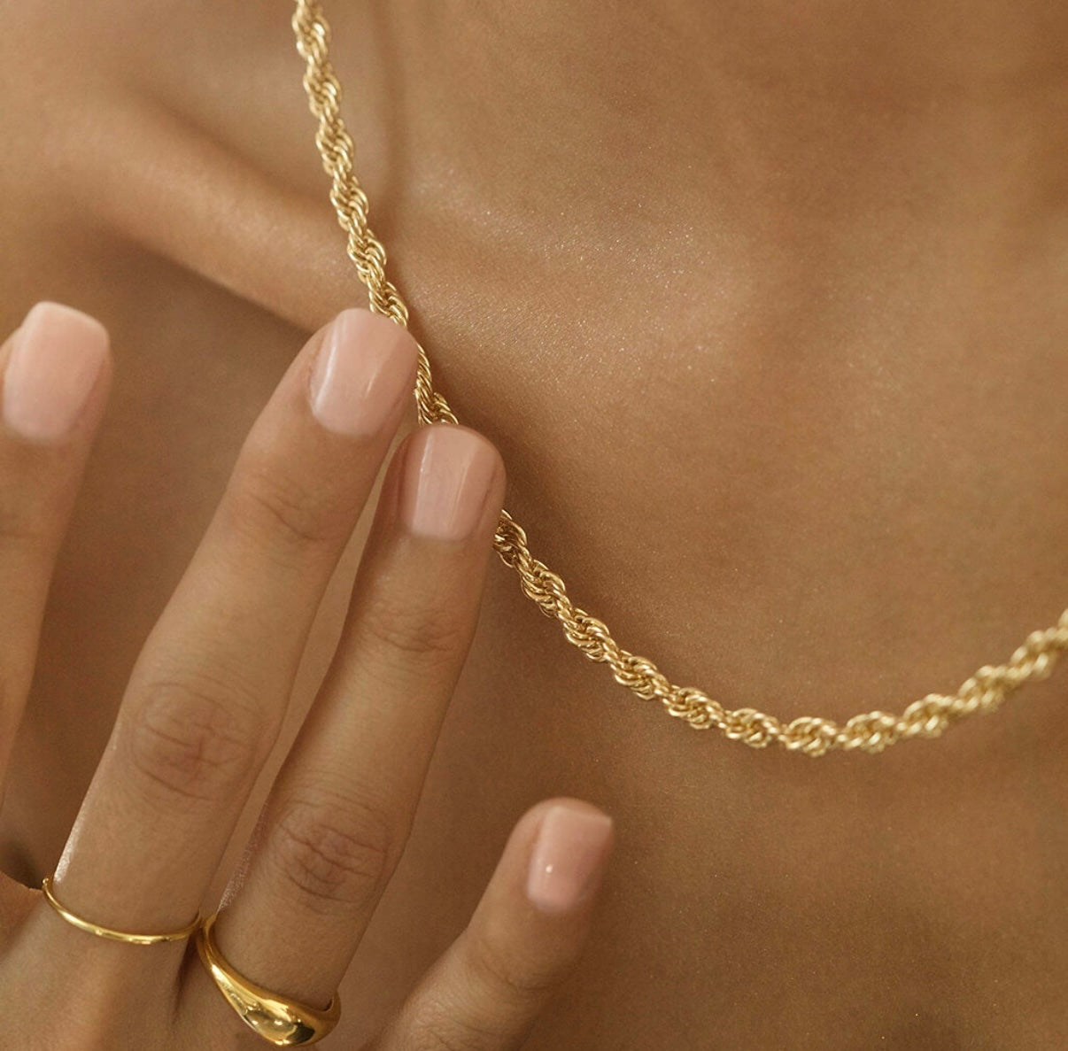 18k Gold Plated Rope Necklace