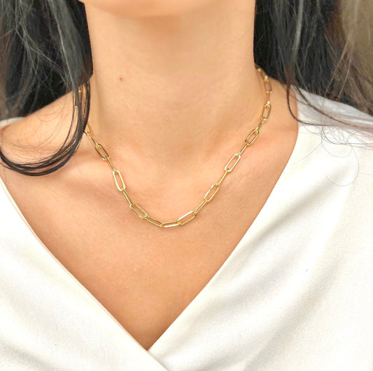 18K Gold Plated Paperclip Necklace